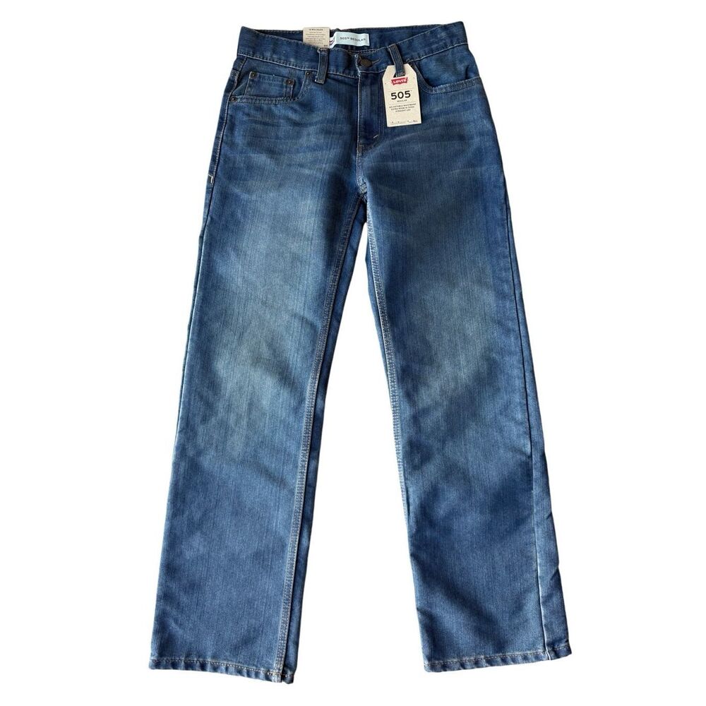 Levi’s 505 REGULAR FIT BIG BOYS JEANS Medium Wash Size 12 Regular